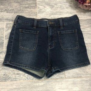 Free People Denim High Waisted Shorts